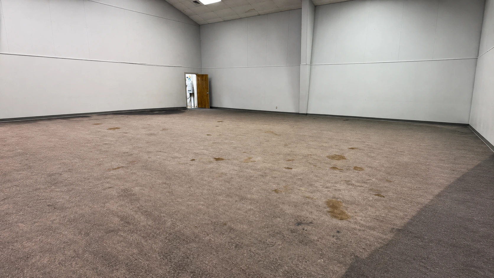 Office carpet before commercial cleaning