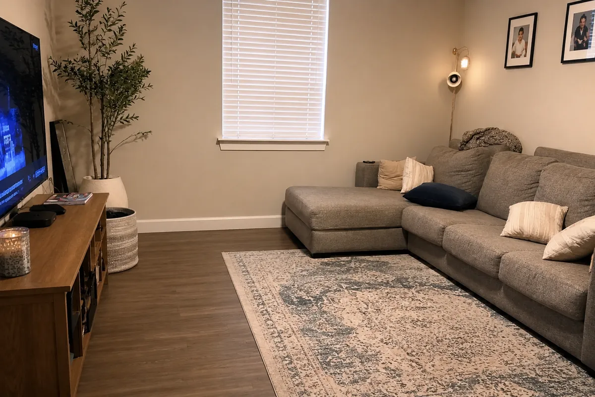 Living room after deep clean